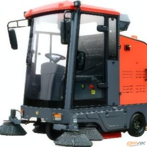 ORVIK G1900 Electric Sweeper: 1900mm cleaning width with high-pressure fog cannon. High-Temp Ready for industrial parks & mining. Inquire for FCL factory price.