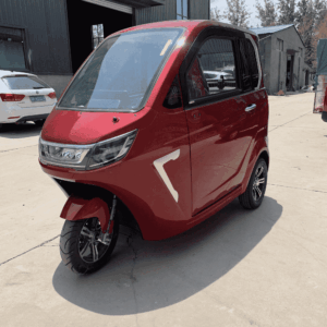 Wholesale 1200W enclosed electric passenger trike featuring an automotive-grade ABS body and dual disc brakes. A/C options available. Get factory FCL quotes.